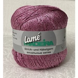 Madeira LAME Crochet & Knitting Yarn, 175m Colour 413 PINK
