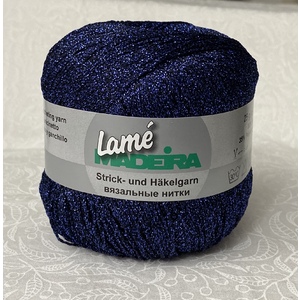 Madeira LAME Crochet &amp; Knitting Yarn, 175m Colour 438 SAPPHIRE BLUE