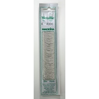 Madeira No. 4, 20m Metallic Hand Embroidery Thread, SILVER DUST Colour 4000 