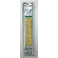 Madeira No. 4, 20m Metallic Hand Embroidery Thread, WHITE GOLD Colour 4002