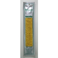 Madeira No. 4, 20m Metallic Hand Embroidery Thread, PURE GOLD Colour 4007