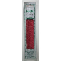 Madeira No. 4, 20m Metallic Hand Embroidery Thread, RUBY RED Colour 4014