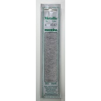 Madeira No. 4, 20m Metallic Hand Embroidery Thread, ANTIQUE SILVER Colour 4042
