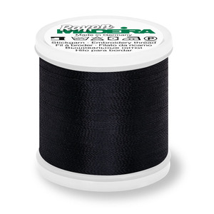 Madeira Rayon 40 #1000 BLACK, 200m Machine Embroidery Thread