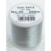 Madeira Rayon 40 #1012 WHISPER GREY, 200m Machine Embroidery Thread