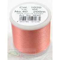 Madeira Rayon 40 #1020 DARK PEACH, 200m Machine Embroidery Thread
