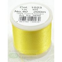 Madeira Rayon 40 #1023 LEMON YELLOW, 200m Machine Embroidery Thread
