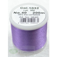 Madeira Rayon 40 #1032 MEDIUM PURPLE, 200m Machine Embroidery Thread