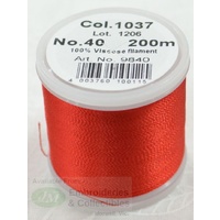 Madeira Rayon 40 #1037 BRIGHT BRONZE RED 200m Machine Embroidery Thread