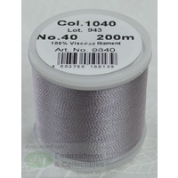Madeira Rayon 40 #1040 STEEL GREY 200m Machine Embroidery Thread