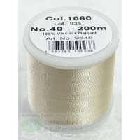 Madeira Rayon 40 #1060 LIGHT PUTTY GREY  200m Machine Embroidery Thread