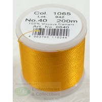 Madeira Variegated Rayon Embroidery Thread #2145 Multi Gold/Black/Red