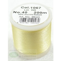 Madeira Rayon 40 #1067 LEMON CREAM 200m Machine Embroidery Thread