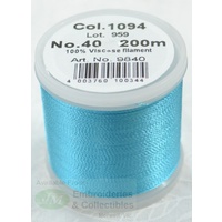 Madeira Rayon 40 #1094 TURQUOISE 200m Machine Embroidery Thread