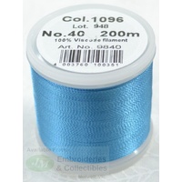 Madeira Rayon 40 #1096 DUCK WING BLUE 200m Machine Embroidery Thread