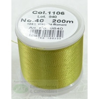 Madeira Rayon 40 # LIGHT AVOCADO GREEN, Machine Embroidery Thread 200m