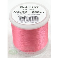 Madeira Rayon 40 #1107 CORAL PINK 200m Machine Embroidery Thread