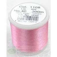 Madeira Rayon 40 #1108 CARNATION PINK 200m Machine Embroidery Thread