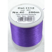 Madeira Rayon 40 #1112 ROYAL PURPLE 200m Machine Embroidery Thread