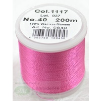 Madeira Rayon 40 #1117 DEEP ROSE 200m Machine Embroidery Thread