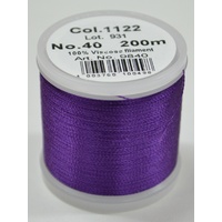Madeira Rayon 40 #1122 DARK PURPLE 200m Machine Embroidery Thread