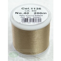 Madeira Rayon 40 #1136 TOAST 200m Machine Embroidery Thread