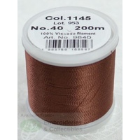 Madeira Rayon 40 #1145 MAHOGANY or COFFEE BEAN 200m Machine Embroidery Thread