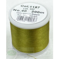 Madeira Rayon 40 #1157 MEDIUM ARMY GREEN 200m Machine Embroidery Thread