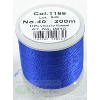 Madeira Rayon 40 #1166 BRIGHT NAVY 200m Machine Embroidery Thread