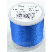 Madeira Rayon 40 #1177 SAPPHIRE BLUE 200m Machine Embroidery Thread