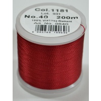 Madeira Rayon 40 #1181 BAYBERRY RED 200m Machine Embroidery Thread
