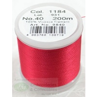 Madeira Rayon 40 #1184 SCARLET ROSE 200m Machine Embroidery Thread