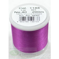 Madeira Rayon 40 #1188 FUCHSIA 200m Machine Embroidery Thread