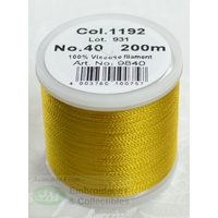 Madeira Rayon 40 #1192 TEMPLE GOLD 200m Machine Embroidery Thread
