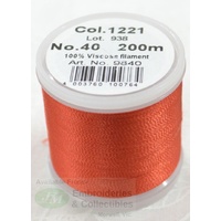 Madeira Rayon 40 #1221 ORANGE RUST or TERRACOTTA 200m Machine Embroidery Thread