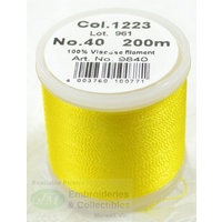 Madeira Rayon 40 #1223 MIMOSA YELLOW 200m Machine Embroidery Thread