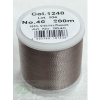 Madeira Rayon 40 #1240 STONE GREY 200m Machine Embroidery Thread