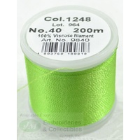 Madeira Rayon 40 # LIME GREEN, Machine Embroidery Thread 200m