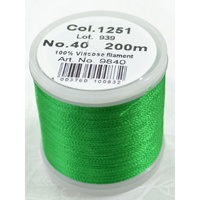 Madeira Rayon 40 #1251 KELLY GREEN 200m Machine Embroidery Thread