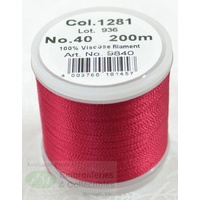 Madeira Rayon 40 #1281 RADISH RED 200m Machine Embroidery Thread