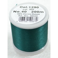 Madeira Rayon 40 #1290 MIDNIGHT TEAL 200m Machine Embroidery Thread