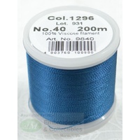 Madeira Rayon 40 #1296 DEEP OCEAN BLUE 200m Machine Embroidery Thread