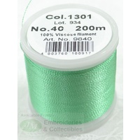 Madeira Rayon 40 #1301 DEEP WILLOW GREEN 200m Machine Embroidery Thread