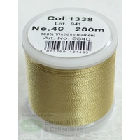 Madeira Rayon 40 #1338 GOLDEN BROWN 200m Machine Embroidery Thread