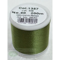Madeira Rayon 40 #1357 DARK ARMY GREEN 200m Machine Embroidery Thread