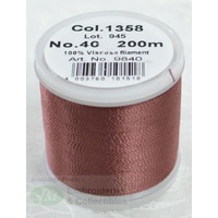 Madeira Rayon 40 #1358 CHESTNUT 200m Machine Embroidery Thread
