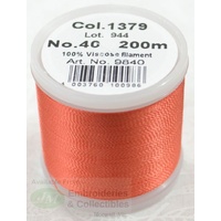 Madeira Rayon 40 #1379 MANDARIN or RED ORANGE 200m Machine Embroidery Thread