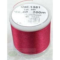Madeira Rayon 40 #1381 MULBERRY RED 200m Machine Embroidery Thread