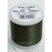 Madeira Rayon 40 #1393 VERY DARK KHAKI 200m Machine Embroidery Thread