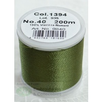 Madeira Rayon 40 #1394 HEDGE GREEN or KALE 200m Machine Embroidery Thread